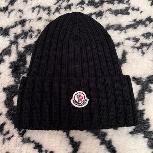 Moncler Classic Black Knit Beanie